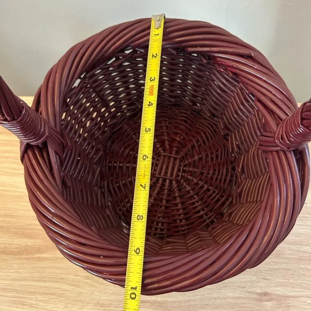 Woven Round Handle Basket - Deep Brown